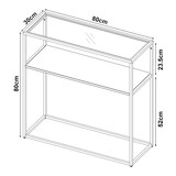 thumbnail of Helloshop26 - Table console métal verre trempé 80 x 80 x 30 cm blanc transparent 03_0008580