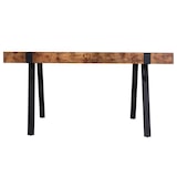 thumbnail of Table à manger HWC-L54, Table de cuisine Table de salle à manger, métal industriel 150x90cm ~ chêne sauvage foncé