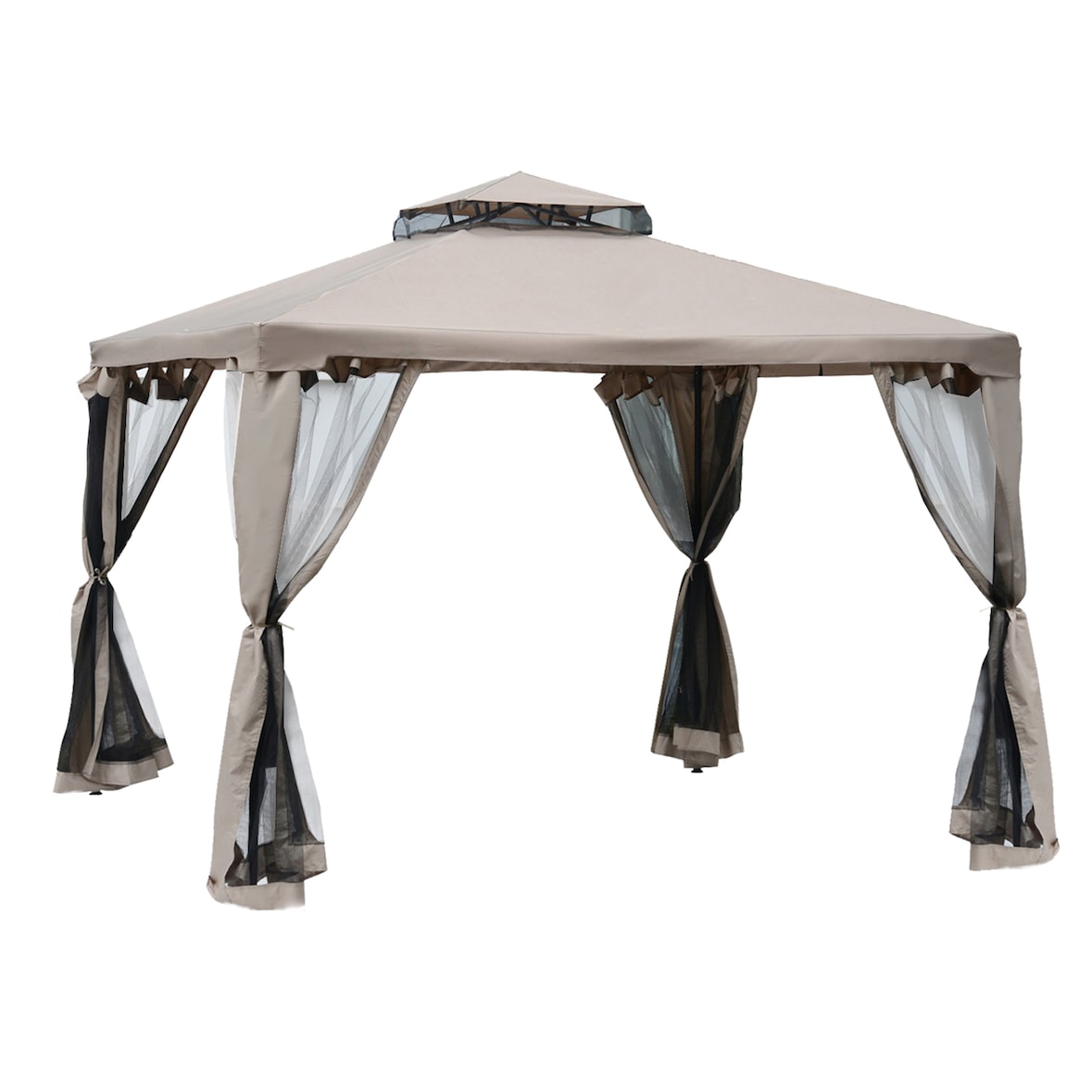 Outsunny-Pavillon-294L x 294B x 265H cm-Grau