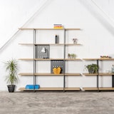 thumbnail of Estantería abierta de diseño con 5 niveles color blanco y estructura roble