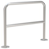 thumbnail of Fahrrad Anlehnbügel 9211 Edelstahl | 1000mm | mit Knierohr | Fahrradständer für 2 Fahrräder zum Aufdübeln | Anlehnparker Einzelständer