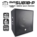 thumbnail of Caisson de basse Subwoofer 18" passif BM SONIC BMS-SUB18-P - 1000W Max - Boomer 46cm - Speakon + Jack 6,3 mm + fiche Bananes