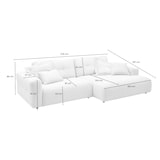 thumbnail of KAWOLA Sofa MIKA Ecksofa Cord hellblau Longchair rechts