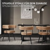 thumbnail of ML-Design Esszimmerstühle 4er Set Braun, Teddystoff, Wohnzimmerstuhl mit Armlehnen, 360° drehbar, Drehstuhl Polsterstuhl Loungesessel Küchenstuhl