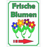 thumbnail of Werbeaufkleber Blumen mit Pfeil rechts Aufkleber Hochkant A5 (148x210mm)