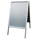 thumbnail of Plakatständer Keitum DIN A1 silber | Ecken auf Gehrung | beidseitig für 2 Plakate | Rückwand aus verzinktem Stahlblech | entspiegelte Schutzscheibe