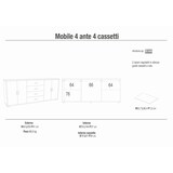 thumbnail of SARMOG MOBILE 4 ANTE 4 CASSETTI KIT L203 P41 H84 in truciolare nobilitato color ossido bianco e cemento
