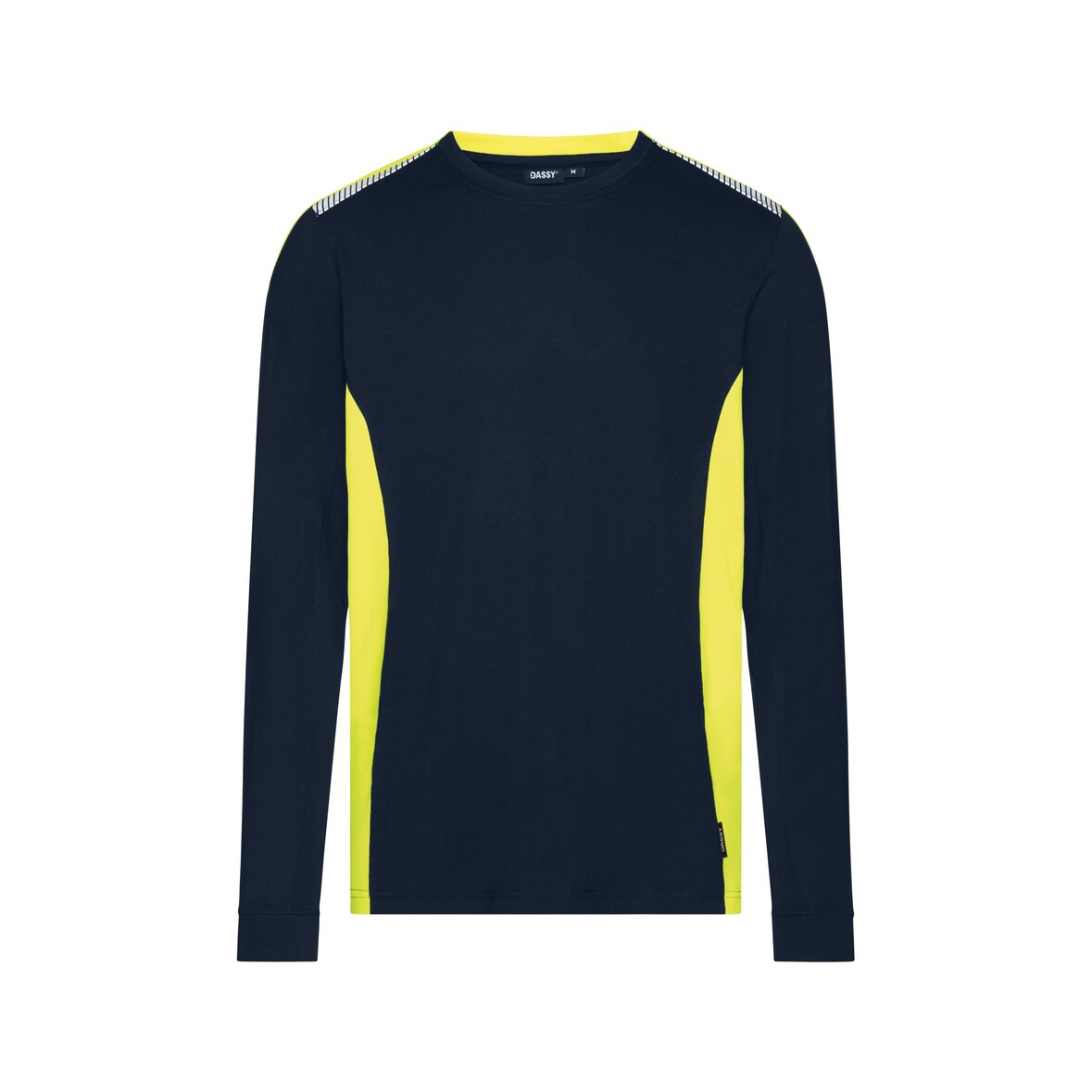 DASSY® Tacoma Langarm T-Shirt Handwerker, Logix, Reflexdetails nachtblau/neongelb 3XL