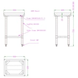 thumbnail of Kunststof snijplank 500x400 mm - snijblad van 50 mm, hoogte 750 mm
