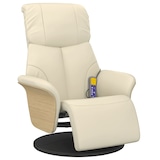 thumbnail of vidaXL Massagesessel mit Fußteil Creme Kunstleder