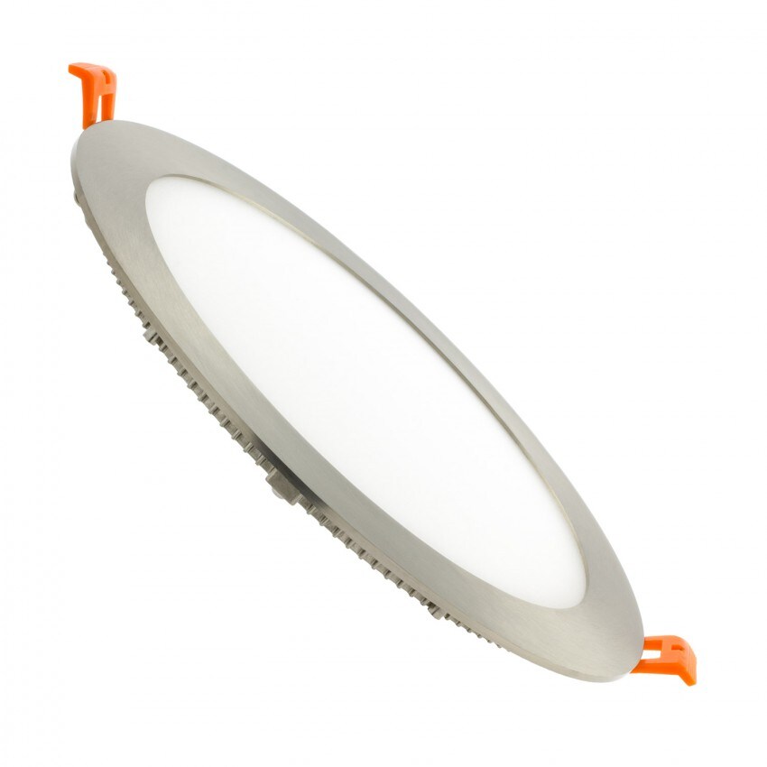 efectoLED Placa LED 15W Circular SuperSlim Silver Corte Ø 170 mm Blanco Frío 6000K - 6500K