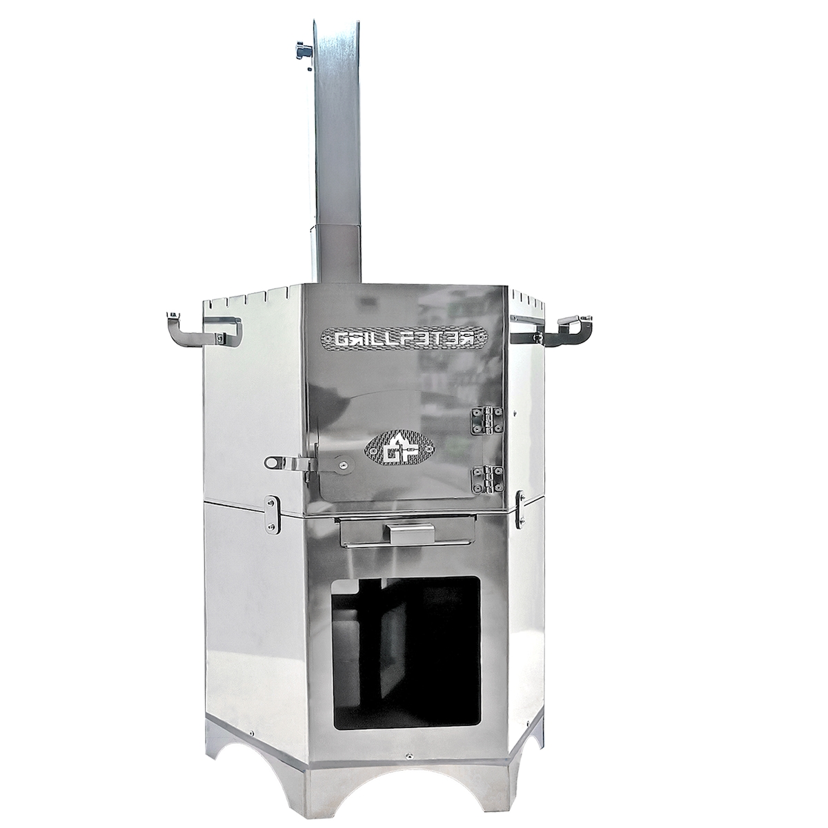 Grillpeter Feuerofen Batyr Ofen Edelstahl 2mm mit Rauchrohr