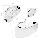 thumbnail of Whirlpool Pool Badewanne Eckwanne Wanne W20 140x140cm mit Farblichtherapie