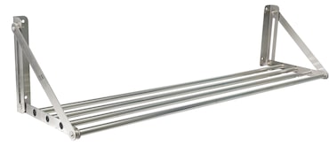 METRO Professional Inklapbare wandplank GFWS1120, roestvrij staal, 120 x 30 x 26,5 cm, zilver