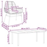 thumbnail of vidaXL 9-tlg. Garten-Essgruppe mit Kissen Braun Poly Rattan Glas