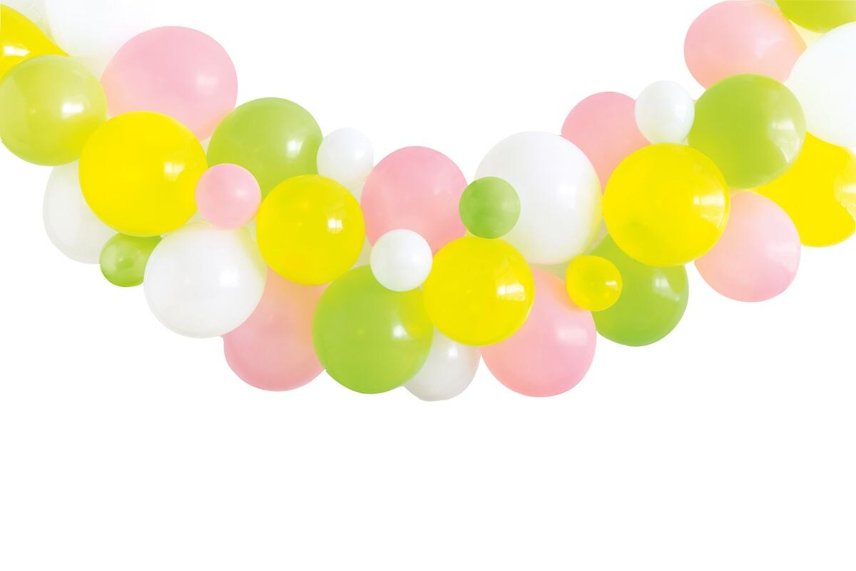 Ballon Girlande rosa geb grün weiß Luftballongirlande