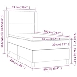 thumbnail of vidaXL Boxspringbett mit Matratze & LED Grau 90x200 cm Kunstleder