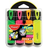thumbnail of MAPED Surligneurs FLUO'PEPS Classic : Vert, Rose, Jaune, Orange, sous pochette