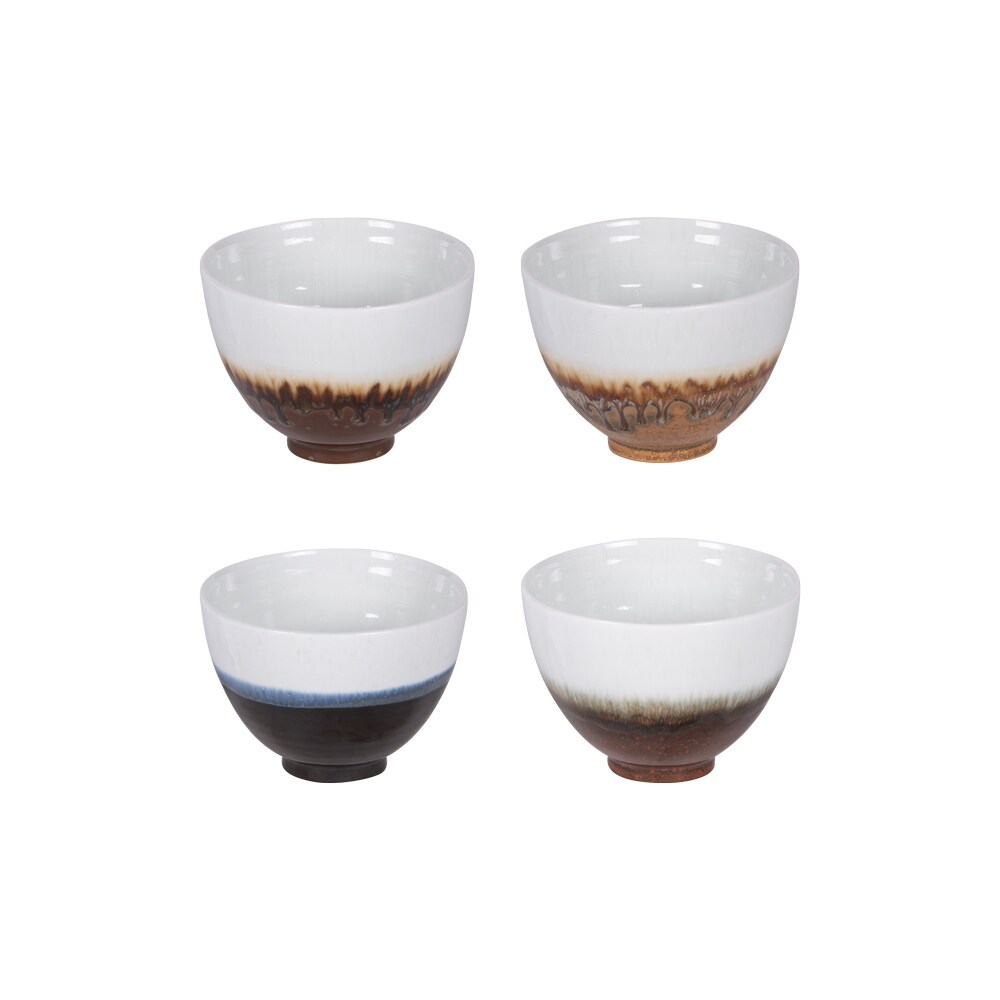 Coffret de 4 bols Wabisabi 30 cl -  30.00 cl Multicolore Rond Grès Table Passion 11.00x11.00 cm