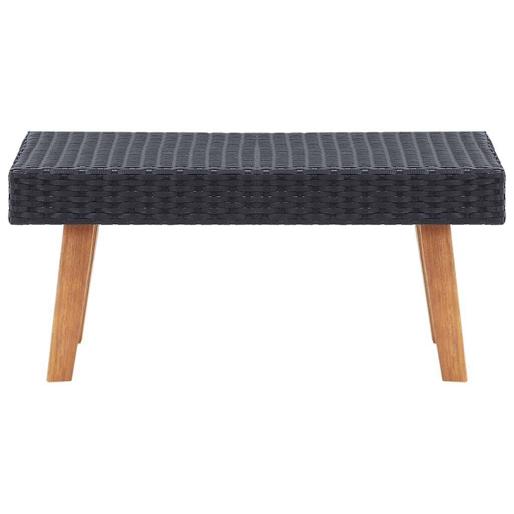 Mesa de centro de jardín ratán sintético negro