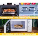 thumbnail of PIKA | Lot de 5 boites alimentaires en inox |1x 5000ml + 2x 1300ml + 2x 650ml | Spécial Batch cooking | Compatible au micro-ondes, four, congélateur |