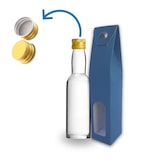 thumbnail of 20 Mini-Glasflaschen 40ml mit Blauen Boxen, Ideal für Hochzeitsgeschenke, Liköre, Saucen