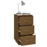 thumbnail of Mesita de noche madera maciza de pino marrón miel 40x40x75 cm