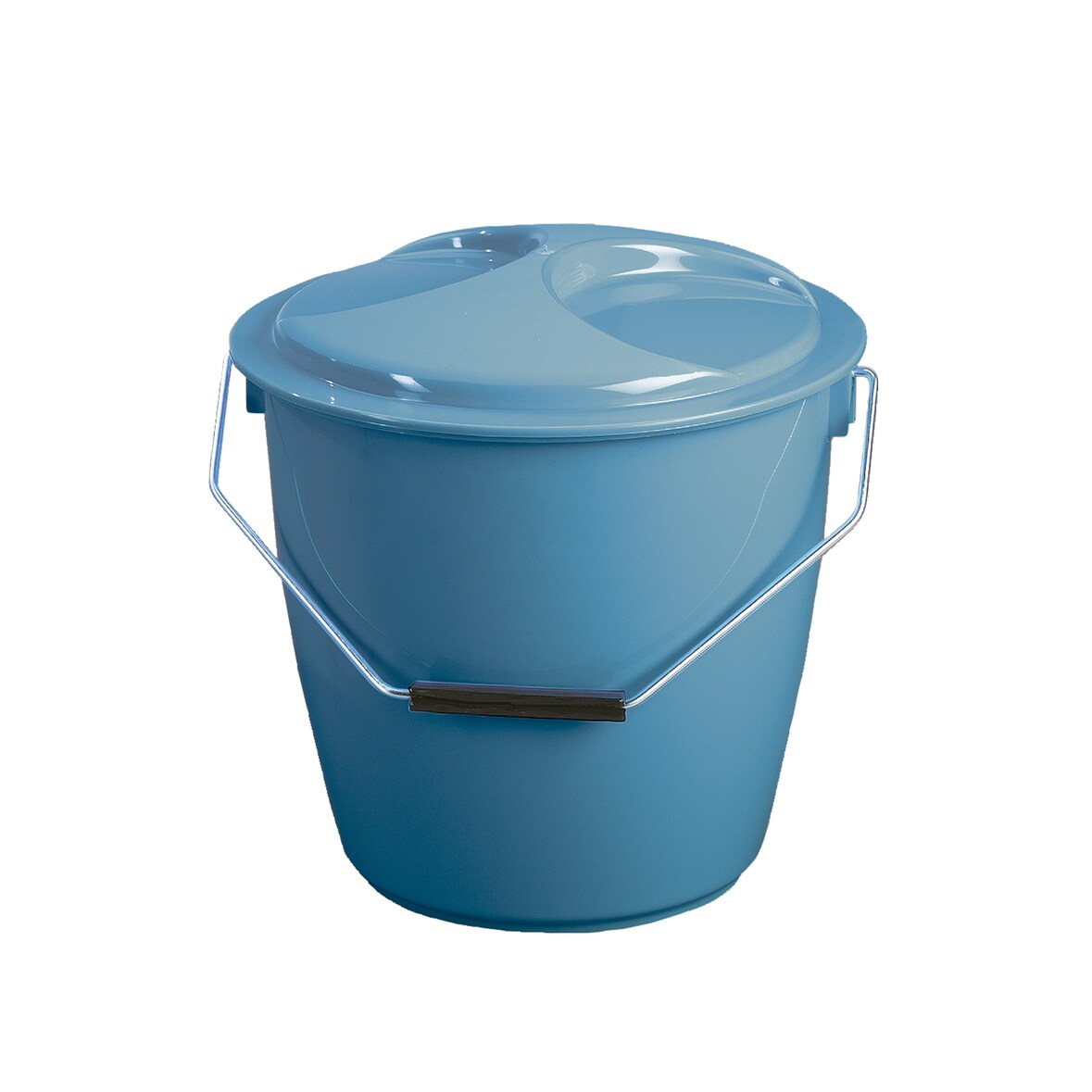 Cubo de basura con tapa 16 litros. Color Azul. DENOX.