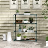 thumbnail of Estantería para plantas soporte para macetas de 4 niveles con estructura de acero para jardín patio 89x28x107 cm verde oscuro