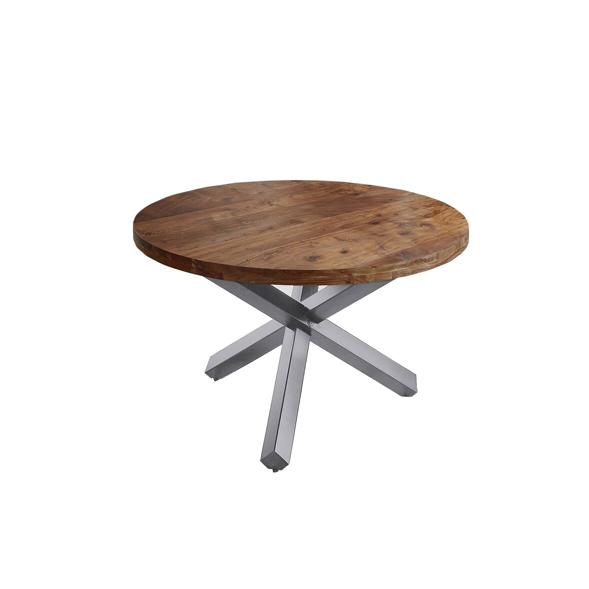 SAM® Esszimmertisch rund 140 cm Akazienholz Nussbaum Silber RUNA