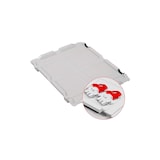 thumbnail of PROREGAL SuperSparSet 5x Eurobox NextGen Grip mit Scharnierdeckel & roten Verschlüssen, HxBxT 22x30x40cm, 20L, Grau, Griffe offen, Eurobehälter