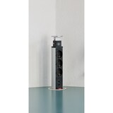 thumbnail of Tischsteckdosenleiste 3-fach + USB aluminium/schwarz