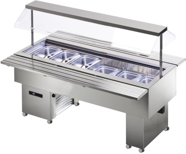 KBS Salatbüffet 2185 x750 x1500 mm GN 1/1 Steckerfertig 230 V Umluft mit Rollen