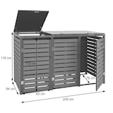 thumbnail of 3er Mülltonnenverkleidung HWC-K14, Mülltonnenbox Mülltonnenabdeckung, 119x205x84cm WPC Metall 109kg ~ Teak-Optik