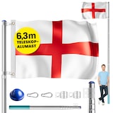 thumbnail of MONZANA® Fahnenmast Aluminium Teleskop 630cm Bodenhülse 60cm inkl. Flagge Flaggenmast Mast Flagge Alu
