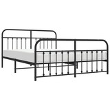 thumbnail of vidaXL Bedframe met hoofd- en voeteneinde metaal zwart 183x213 cm