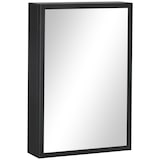 thumbnail of Spiegelschrank Badschrank Schwarz 40x12x60 cm mit 3 Regalfächern, wandhängend, Edelstahlkorpus und Aluminiumrahmen, lackierte Oberfläche