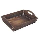 thumbnail of Set di 3 vassoi HWC-C50, vassoio da portata in legno vassoio da colazione vassoio decorativo, aspetto shabby vintage ~ marrone, shabby