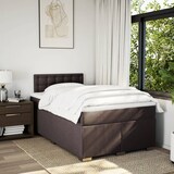 thumbnail of vidaXL Boxspringbett mit Matratze Dunkelbraun 120x190 cm Stoff