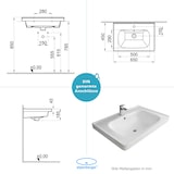 thumbnail of Alpenberger Gäste WC Waschbecken 65 cm Breit | Badezimmer Waschtisch Handwaschbecken Weiß | Keramik Hängewaschbecken mit Nano zur Wandmontage