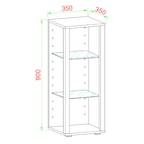 thumbnail of VCM Wandvitrine Glasol Anthrazit H. 90 x B. 70 x T. 35 cm
