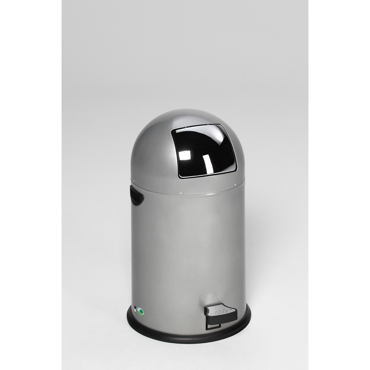 PROREGAL Klassischer Abfallsammler mit Fußpedal | 22 Liter, HxBxT 64x40x40cm | Verzinkter Stahl | Silber | Mülleimer Abfalleimer
