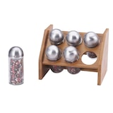 thumbnail of Renberg - Conjunto de 6 porta-temperos (18 x 13,5 x 14,5 cm) feitos de bambu, vidro e aço inoxidável