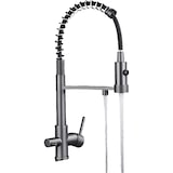 thumbnail of Bernd | Tapete filtrante de 3 vias cinza titânio gastronomia | Torneira de cozinha com osmose de aço inoxidável com mola restaurante com rotação  360°