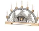 thumbnail of Konstsmide LED Holzsilhouette, Krippe, 7 klare Birnen, 6H Timer 10 warm weiße Dioden 3V Innentrafo/batteriebetr. 0,6W transparentes Kabel - 3261-320