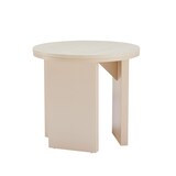 thumbnail of Table basse effet bois ronde diam 50 cm crème