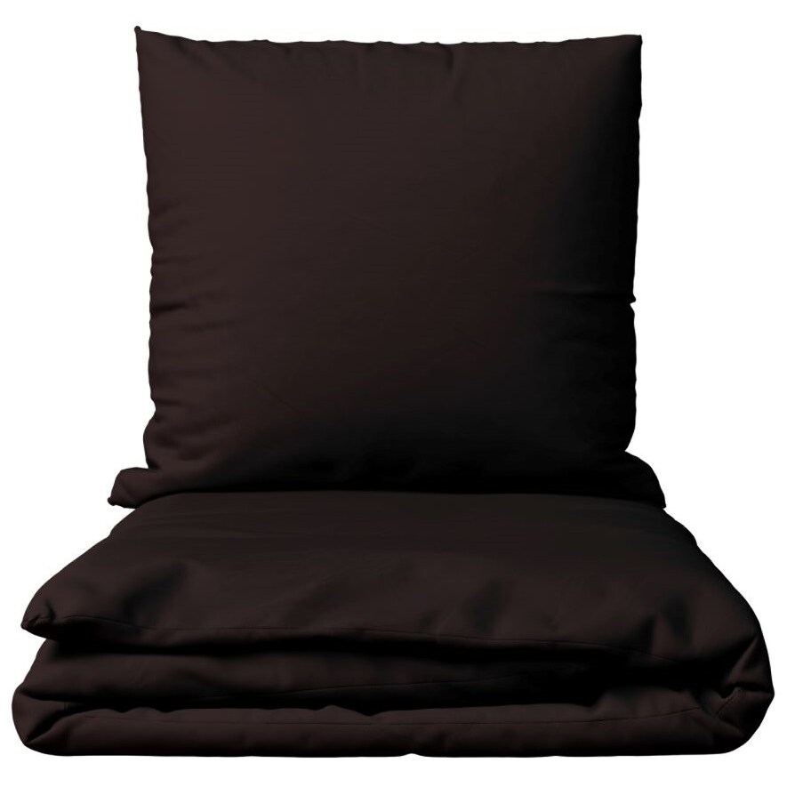 Bettwäsche Baumwolle 200x200 + 2x 80x80 cm Einfarbig Uni Braun mit Reißverschluss