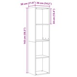 thumbnail of vidaXL Bücherregal/TV-Schrank Schwarz Eiche 36x30x143 cm