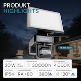 thumbnail of LUXULA LED Fluter LX400193 20 W 4000 K neutralweiß schwarz IP54