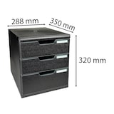 thumbnail of EXACOMPTA Cassettiera Modulo 325414D, sistema modulare a 3 cassetti A4, box PS monoblocco, dimensioni (PxlxAlt)  35x28,8x32 cm, gamma ECOBlack, nero